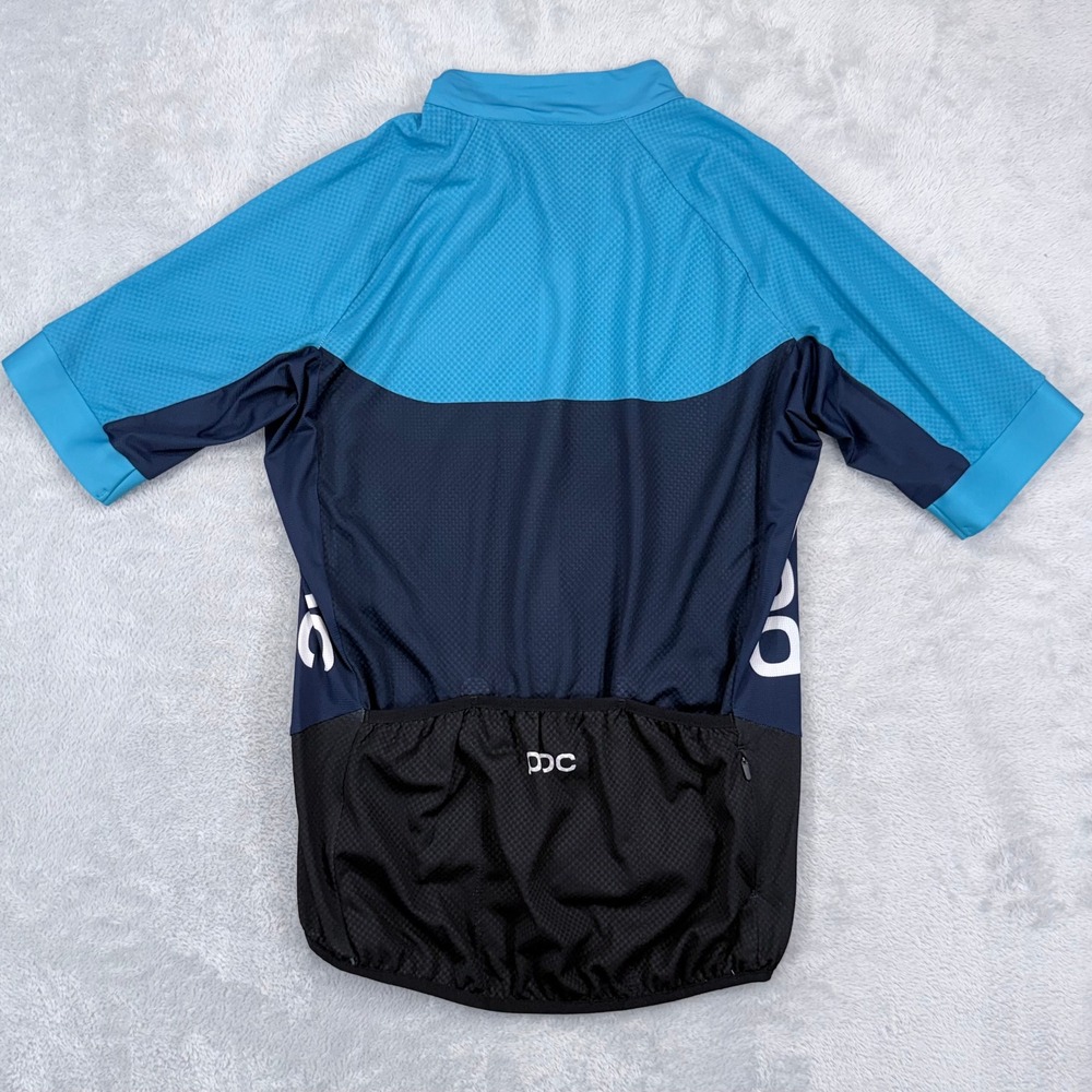 POC Essential Road Cycling Jersey Mens Large Blue Black Short Sleeve Full Zip - Picture 2 of 10